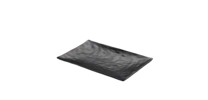 Vassoio rettangolare - 24 x 13,8 x 2 cm - melamina - nero - Leone