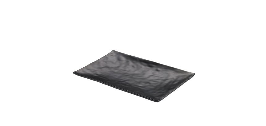 Vassoio rettangolare - 24 x 13,8 x 2 cm - melamina - nero - Leone