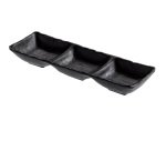 Vassoietto a tre scomparti - 27 x 9 x 3,5 cm - melamina - nero - Leone