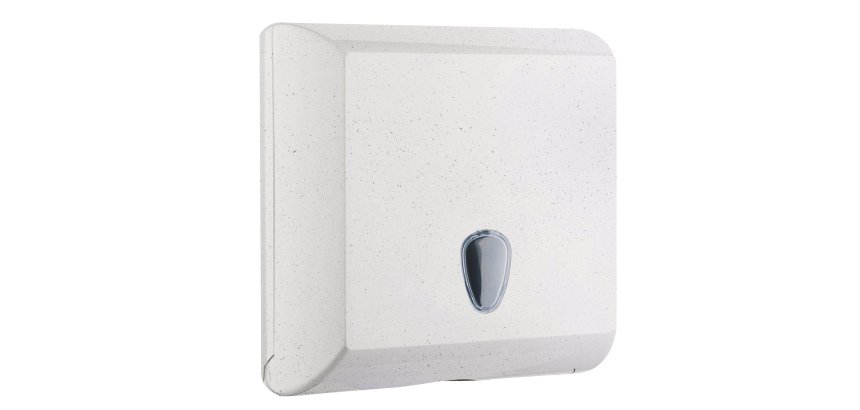 Dispenser asciugamani Woodplastic - piegati a V e Z - 30 x 13,6 x 29 cm - 500 fogli - bianco - Mar Plast