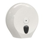 Dispenser carta igienica Woodplastic rotolo Mini Jumbo plus - 27,3 x 12,8 x 27 cm - rotolo diametro 23 cm - bianco - Mar Plast