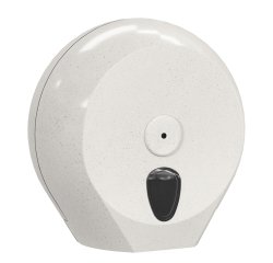 Dispenser per carta igienica Mini Jumbo plus Woodplastic - 273 x 128 x 270 mm - rotolo diametro 23 cm - bianco - Mar Plast