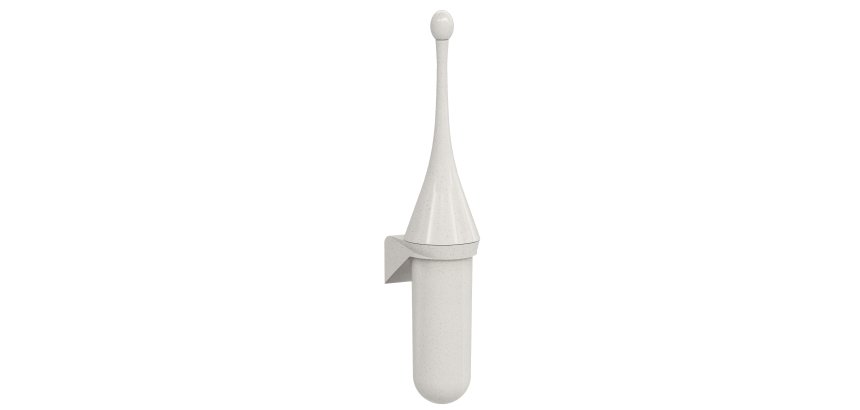 Portascopino da parete Woodplastic - 480 x 113 x 92 mm - bianco - Mar Plast