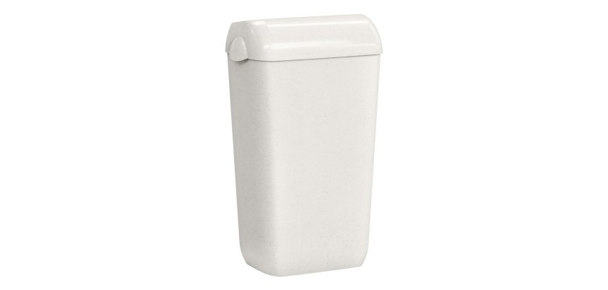Cestino gettacarte Woodplastic - con coperchio - 225 x 335 x 545 mm - 23 L - bianco - Mar Plast
