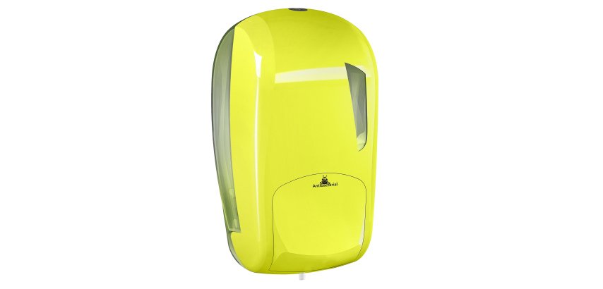 Dispenser sapone Skin - murale - capacità 1 L - giallo fluo - Mar Plast