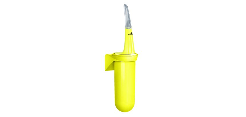 Portascopino da parete Skin - 38,6 x 11,3 x 9,3 cm - giallo fluo - Mar Plast