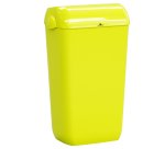 Cestino gettacarte Skin - con coperchio - 54,5 x 22,5 x 33,5 cm - 23 L - giallo fluo - Mar Plast