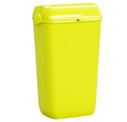 Cestino gettacarte Skin - con coperchio - 545 x 225 x 335 mm - 23 L - giallo fluo - Mar Plast