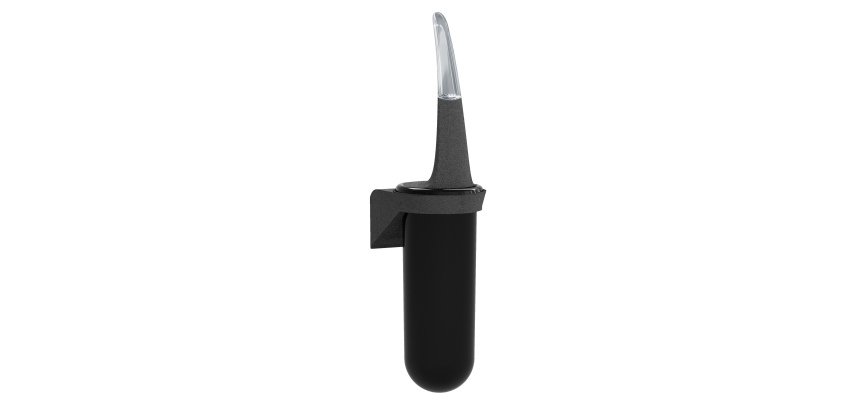 Portascopino da parete Skin - 38,6 x 11,3 x 9,3 cm - pietra/nero - Mar Plast