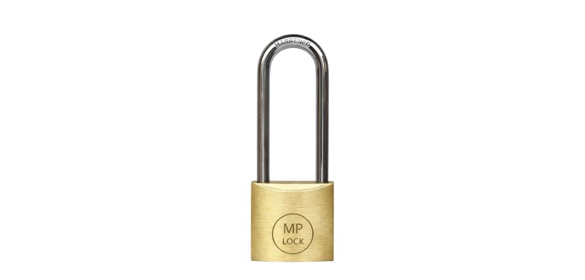 Lucchetto ad arco lungo - 30 mm - acciaio cromato - Metalplus