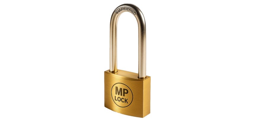 Lucchetto ad arco lungo - 30 mm - acciaio cromato - Metalplus