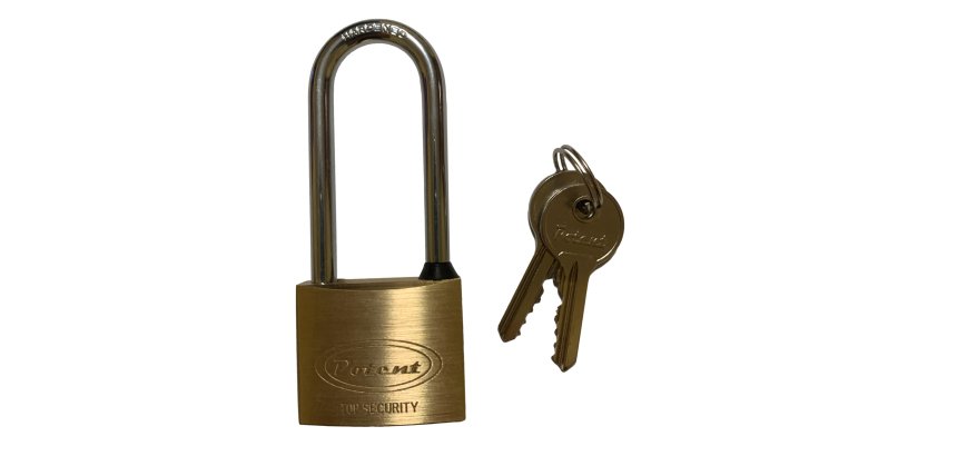 Lucchetto ad arco lungo - 40 mm - acciaio cromato - Metalplus