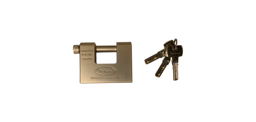 Lucchetto monoblocco - per serrande - acciaio temprato - Metalplus