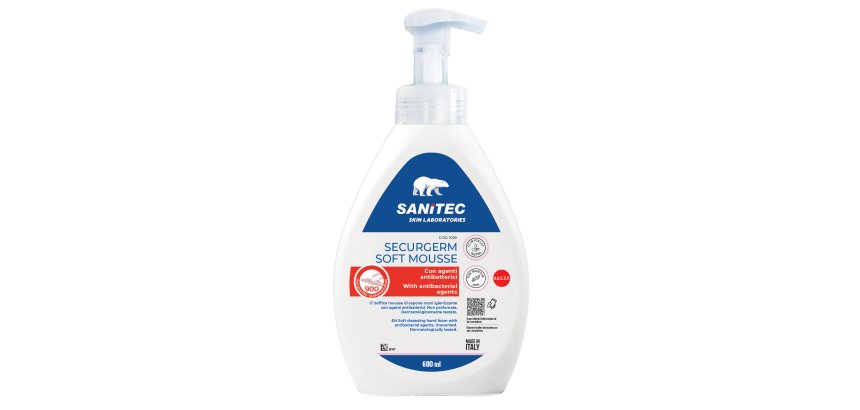 Sapone in mousse Securgerm - con antibatterico - dispenser 600 ml - Sanitec