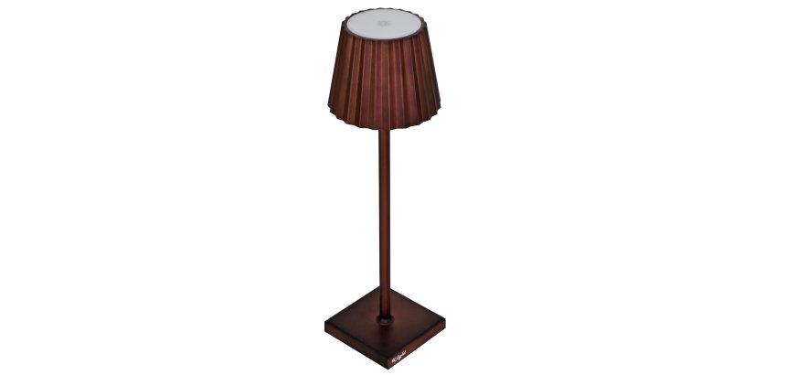 Lampada da tavolo - a led - 10 x 10 x 38 cm - alluminio/pmma - ruggine - King Collection