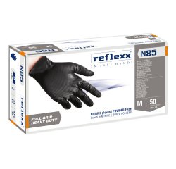 Guanti Reflexx N85B in nitrile nero, 50 unità