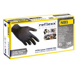 Guanti monouso Reflexx® N81 in nitrile nero, 100 unità