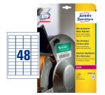 Etichette adesive - in PE - laser - permanenti - 45,7 x 21,2 mm - 48 et/fg - 10 fogli - bianco - Avery