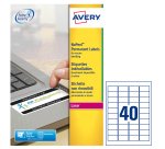 Avery L6145-20 self-adhesive label Rounded rectangle Permanent White 800 pc(s)