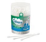 Bastoncini puliorecchie cotonati - carta biodegradabile - Cotoneve - barattolo 100 pezzi