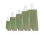 Shopper Twisted - maniglie cordino - 36 x 12 x 41 cm - carta kraft - salvia - Mainetti Bags - conf. 25 pezzi