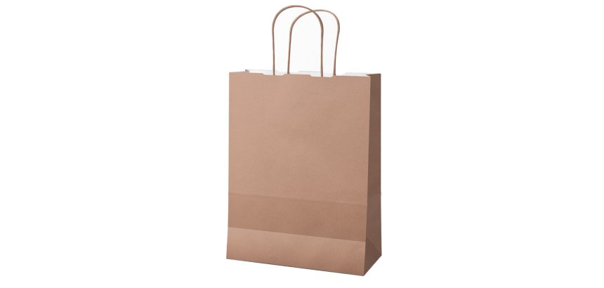 Shopper Twisted - maniglie cordino - 18 x 8 x 24 cm - carta kraft - rosa antico - Mainetti Bags - conf. 25 pezzi