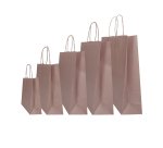 Shopper Twisted - maniglie cordino - 36 x 12 x 41 cm - carta kraft - rosa antico - Mainetti Bags - conf. 25 pezzi