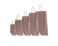 Shopper Twisted - maniglie cordino - 45 x 15 x 50 cm - carta kraft - rosa antico - Mainetti Bags - conf. 25 pezzi