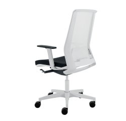 Poltrona semidirezionale Light LLB - con braccioli regolabili - nero/bianco - Unisit