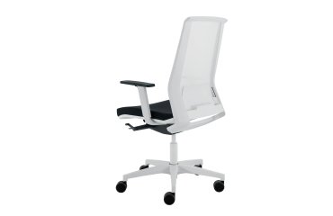 Poltrona semidirezionale Light LLB - con braccioli regolabili - nero/bianco - Unisit