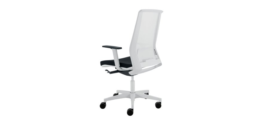 Poltrona semidirezionale Light LLB - con braccioli regolabili - nero/bianco - Unisit