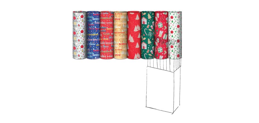 Rotolo carta regalo natale - 2 x 0,70 m - fantasie assortite - Rex Sadoch