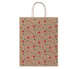 Shopper in carta kraft - con manici - 36 x 46 x 12 cm - fantasia natale - Rex Sadoch