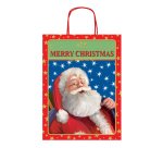 Shopper in carta kraft - con manici - 36 x 46 x 12 cm - fantasia natale - Rex Sadoch