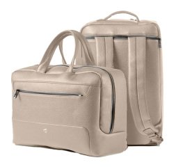 Borsa zainabile bi-bag Gate Trended - 42 x 28 x 14 cm - ecopelle - ghiaccio - In Tempo