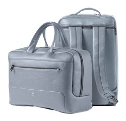 Borsa zainabile bi-bag Gate Trended - 42 x 28 x 14 cm - ecopelle - azzurro - In Tempo