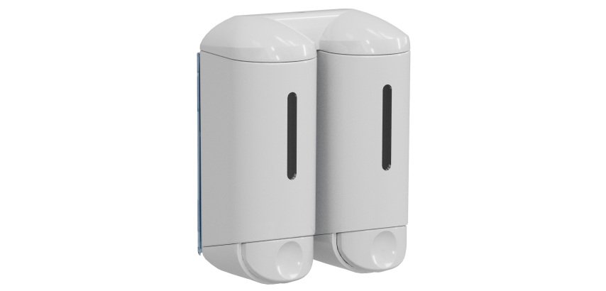 Dispenser a muro Double Shower Small - per hotel - 0,17 L - bianco - Mar Plast