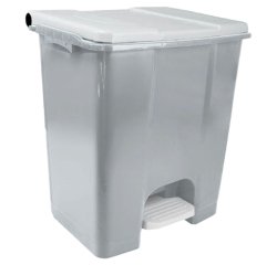 Contenitore mobile Ecoconti - a pedale - 60 L - plastica riciclata - grigio/bianco - Medial