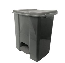 Contenitore mobile Ecoconti - a pedale - 60 L - plastica riciclata - grigio - Medial