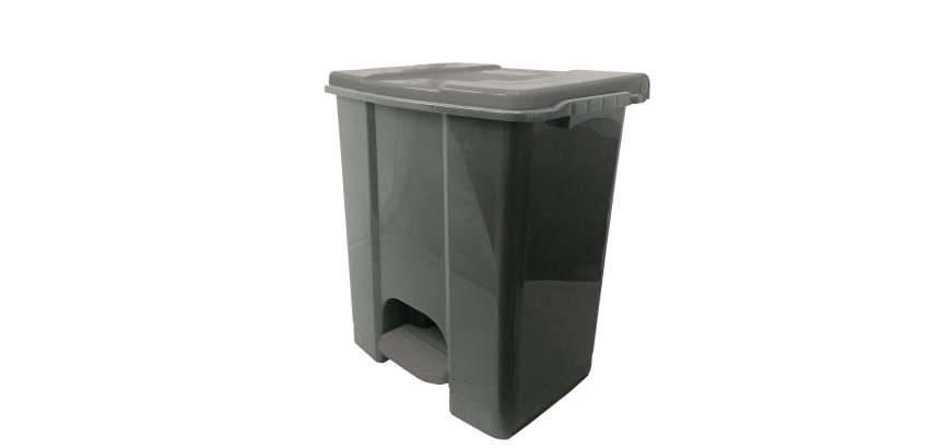 Contenitore mobile Ecoconti - a pedale - 60 L - plastica riciclata - grigio - Medial