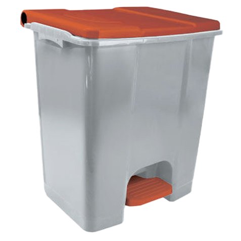 Contenitore mobile Ecoconti - a pedale - 60 L - plastica riciclata - grigio/rosso - Medial International