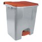 Contenitore mobile Ecoconti - a pedale - 60 L - plastica riciclata - grigio/rosso - Medial