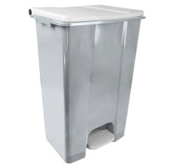Contenitore mobile Ecoconti - a pedale - 80 L - plastica riciclata - grigio/bianco - Medial