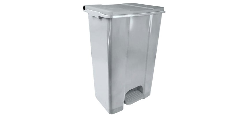 Contenitore mobile Ecoconti - a pedale - 80 L - plastica riciclata - grigio - Medial