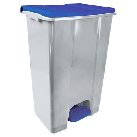 Contenitore mobile Ecoconti - a pedale - 80 L - plastica riciclata - grigio/blu - Medial International