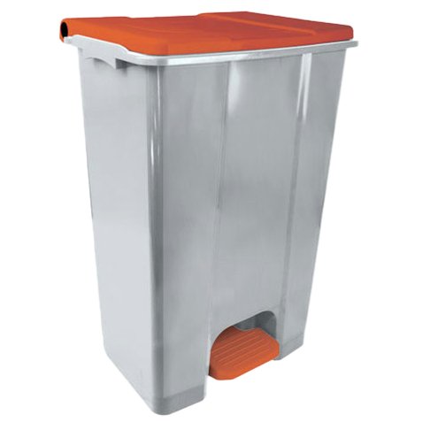 Contenitore mobile Ecoconti - a pedale - 80 L - plastica riciclata - grigio/rosso - Medial International