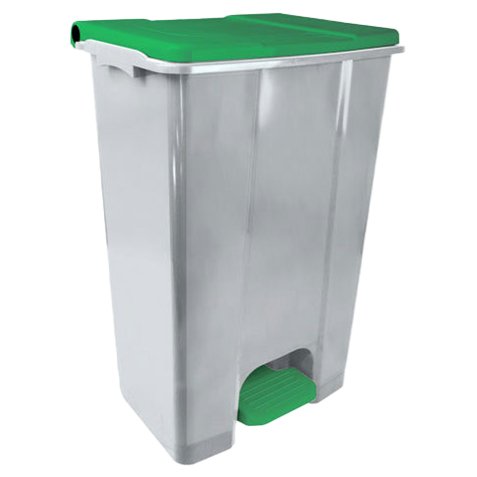 Contenitore mobile Ecoconti - a pedale - 80 L - plastica riciclata - grigio/verde - Medial International