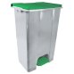 Contenitore mobile Ecoconti - a pedale - 80 L - plastica riciclata - grigio/verde - Medial