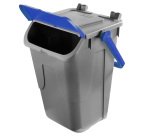 Contenitore portarifiuti Ecology - con sportello e maniglione - 35 L - grigio/blu - Mobil Plastic