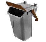 Contenitore portarifiuti Ecology - con sportello e maniglione - 35 L - grigio/bruno - Mobil Plastic